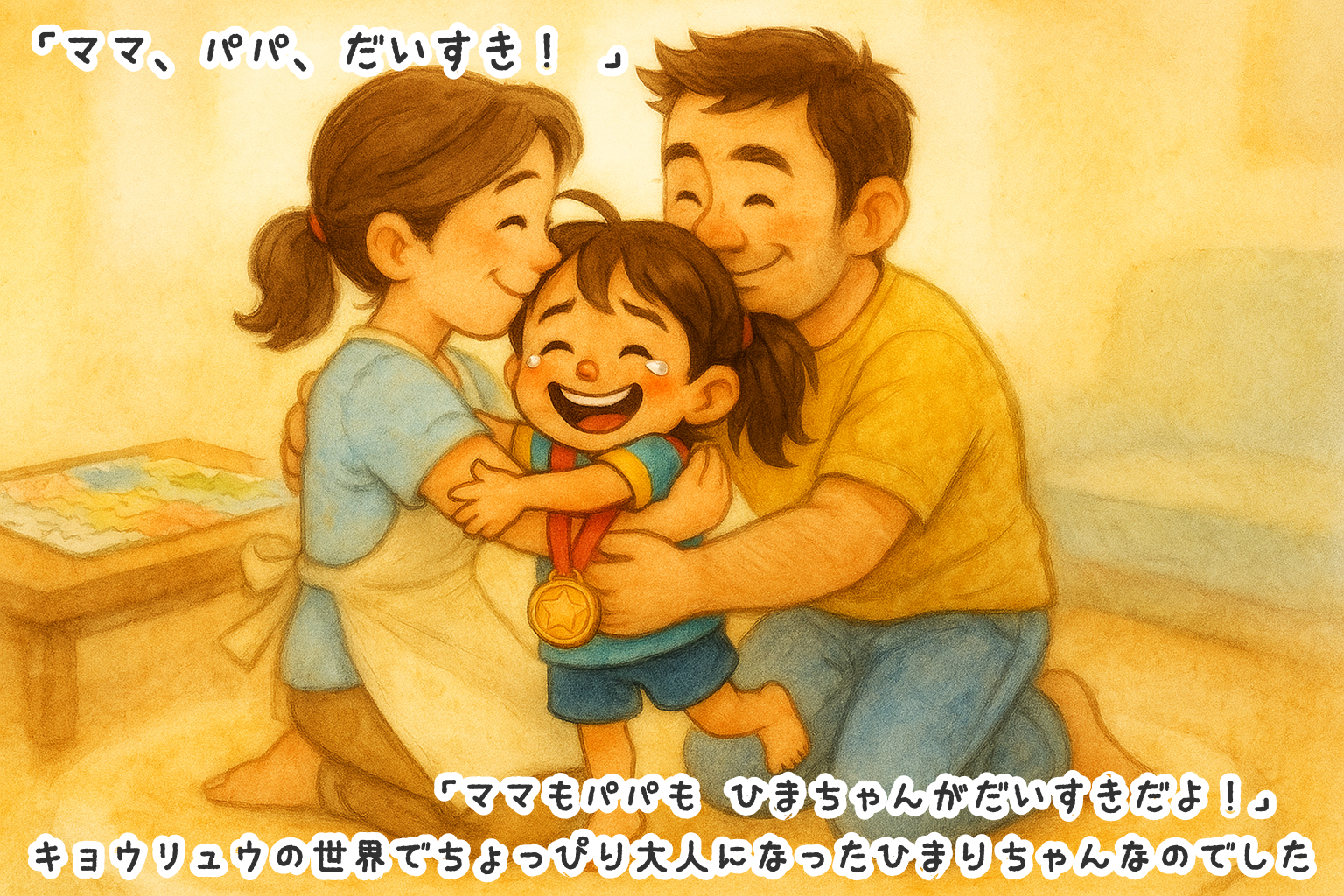 ひまちゃんの絵本の最終ページ